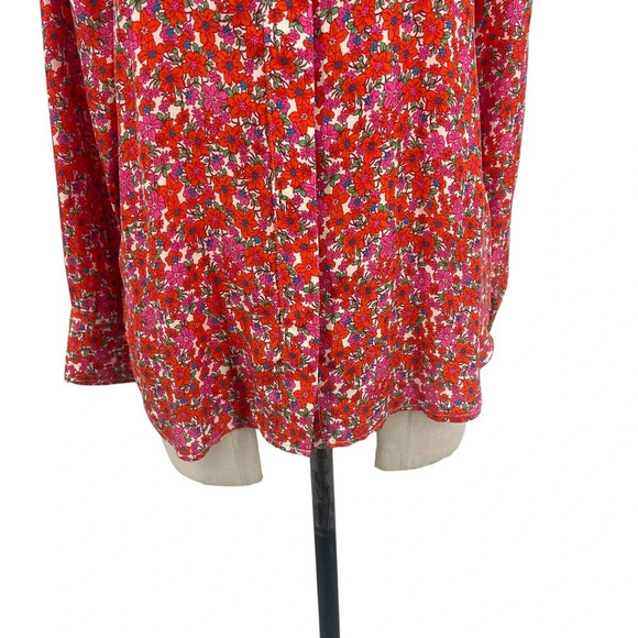 J.‎ Crew Classic-fit Drapey Cupro Shirt in Pink Floral Guarana Size 0 - Picture 5 of 12